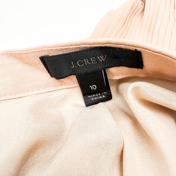 J. Crew Pleated Midi Straight Skirt Flowy Elegant Nude/Pink Size 10 - Picture 3 of 5